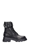 ASH LEWISS COMBAT BOOTS IN BLACK LEATHER,11446857