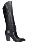 ASH BRANDON 01 HIGH HEELS BOOTS IN BLACK LEATHER,11446840