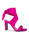 Attico Paris Ankle-tie Satin Sandals In Pink
