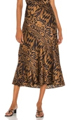 AIIFOS LINDA 半身裙 – BLACK & BROWN GEO WAVE,AIFS-WQ3