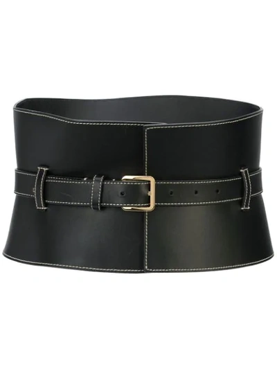 Altuzarra Obie Leather Corset Belt In Black