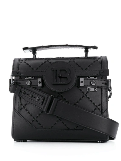 Balmain B-buzz 23 Bag In Quilted Leather Colour Black