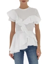 ALEXANDER MCQUEEN ALEXANDER MCQUEEN RUFFLED PEPLUM TOP