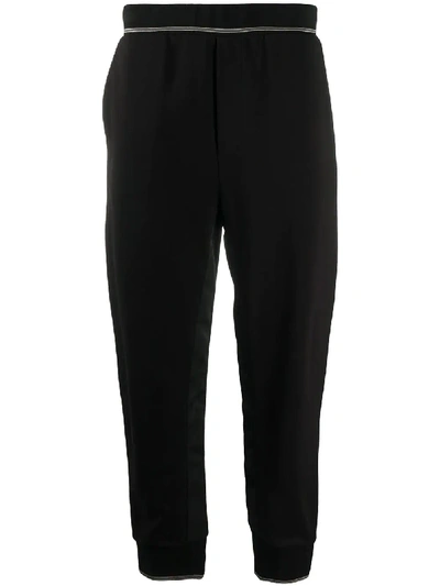 Prada Contrast-trim Track Trousers In Schwarz