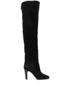 Saint Laurent Jane 90mm Point-toe Boots In Black