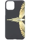 Marcelo Burlon County Of Milan Black Iphone 11 Pro Max Case With Yellow Wings In Black
