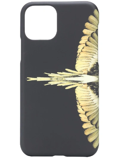 Marcelo Burlon County Of Milan Black Iphone 11 Pro Max Case With Yellow Wings