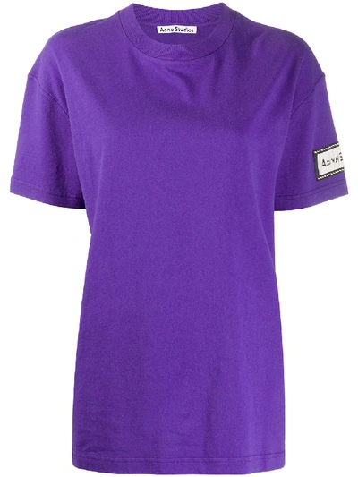 Acne Studios Logo Patch T-shirt In Purple