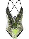 JOHN RICHMOND BOOKER SNAKESKIN-PRINT ONE-PIECE