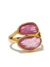 PIPPA SMALL 18KT YELLOW GOLD DAWN DOUBLE RUBY RING