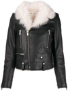 SAINT LAURENT SHEARLING COLLAR BIKER JACKET