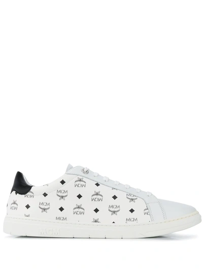 Mcm Terrain Leather Mix Media Derby Sneakers In White