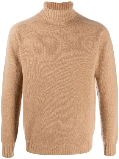 Altea Roll-neck Wool-blend Sweater In Brown