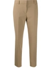 Theory Cropped Tailored Trousers In Brown