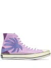 Palm Angels Palm High Top Canvas Sneaker In Purple