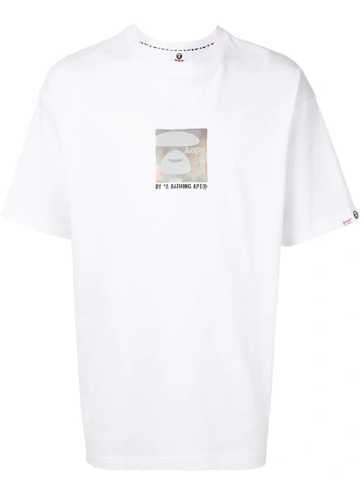 Aape By A Bathing Ape Iridescent Logo T-shirt In White