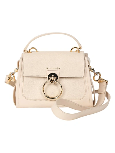 Chloé Tess Mini Leather Day Bag In Neutral