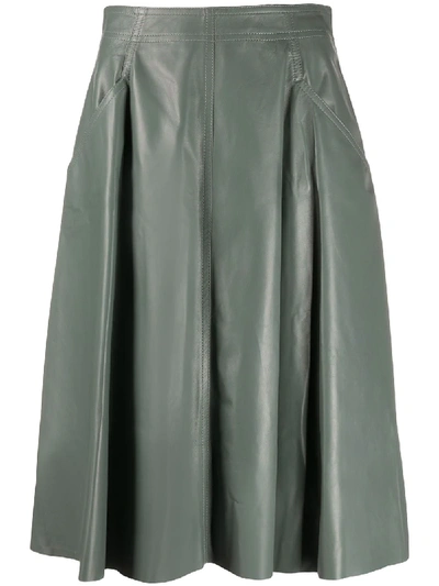 Drome Skirt In Grey Leather