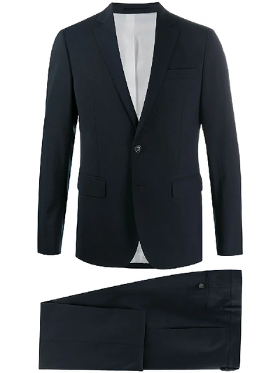 Dsquared2 Pleat Detail Single-breasted Suit In Blue