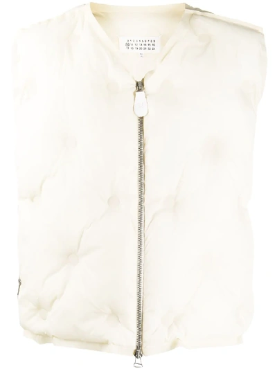 Maison Margiela Quilted Padded Gilet In Neutrals