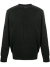Paul & Shark Crew Neck Embroidered Logo Sweater In Black