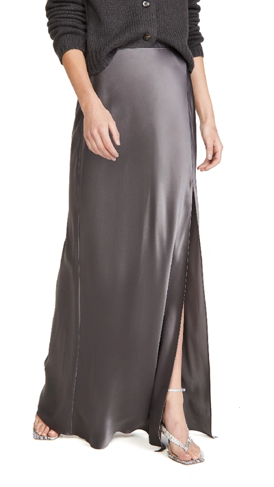 Sablyn Madeline Asymmetrical Silk Midi Skirt In Stone