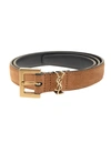 SAINT LAURENT MONOGRAM WOMAN BELT IN CAMEL SUEDE,11447986