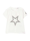 MONCLER WHITE T-SHIRT WITH FRONTAL STAR EMBROIDERY,8C716108790M 034