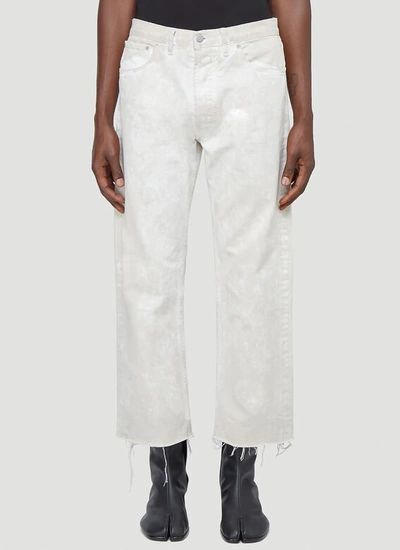 Maison Margiela Wide-leg Bleached Jeans In White