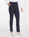 Lafayette 148 Italian Stretch Wool Cuffed Clinton Pant In Blue