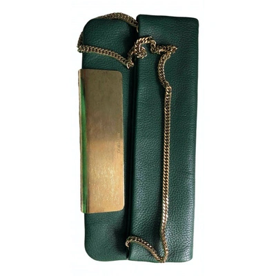 Pre-owned Jimmy Choo Green Leather Clutch Bag