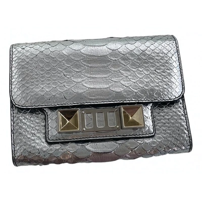 Pre-owned Proenza Schouler Ps11 Silver Leather Clutch Bag