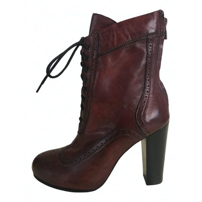 Pre-owned Belstaff Burgundy Leather Heels