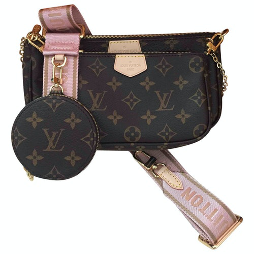 Pre-Owned Louis Vuitton Multi Pochette Accessoires Brown Cloth Handbag | ModeSens