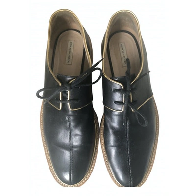 Pre-owned Dries Van Noten Black Leather Lace Ups