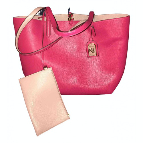 PreOwned Lauren Ralph Lauren Pink Leather Handbag ModeSens