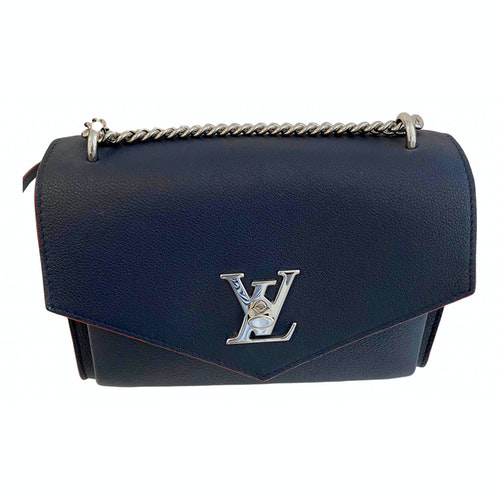 Pre-Owned Louis Vuitton Mylockme Navy Leather Handbag | ModeSens