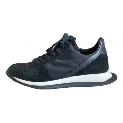 Pre-owned Rick Owens Leather Trainers In Black