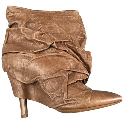 Pre-owned Maison Margiela Camel Leather Boots