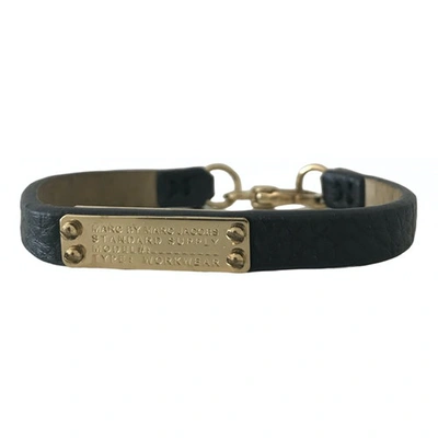 Pre-owned Marc By Marc Jacobs Black Leather Bracelet