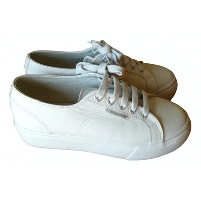 Pre-owned Superga Beige Leather Trainers