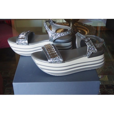 Pre-owned Hogan Silver Glitter Sandals