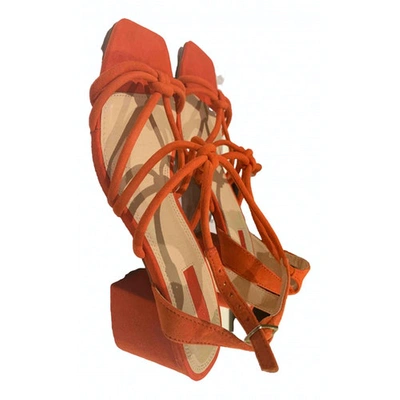 Pre-owned Topshop Tophop  Red Suede Sandals