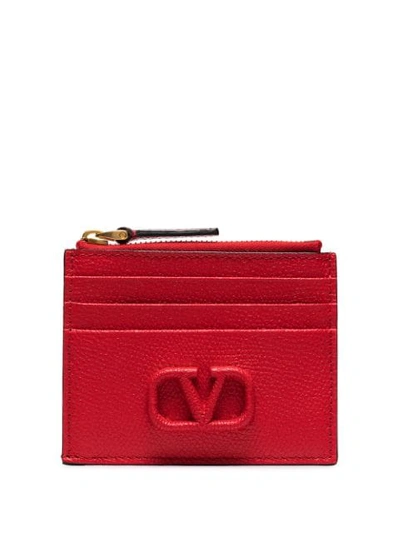 Valentino Garavani Vlogo皮质卡夹 In Red