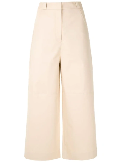 Andrea Marques Panelled Cropped Trousers In Neutrals