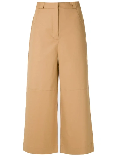 Andrea Marques Panelled Crop Trousers In Neutrals