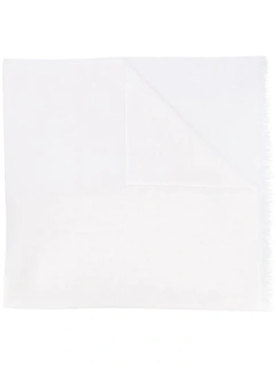 Brunello Cucinelli Sequin-embroidered Cashmere-blend Scarf In White