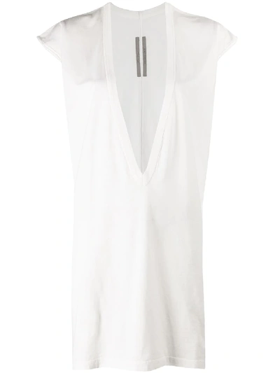 Rick Owens Oversized Sleeveless Top In White