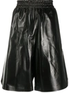 Bottega Veneta Patent Leather Bermuda Shorts In Fondente
