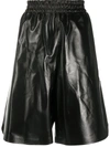 Bottega Veneta Patent Leather Bermuda Shorts In Black